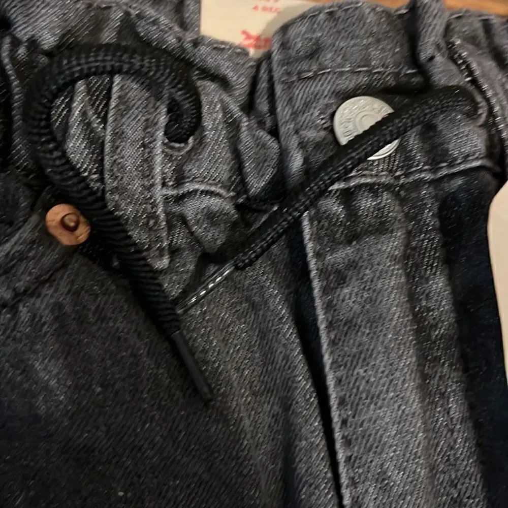 NWT Levis Kids Girls High Loose Black Paper-bag Jeans